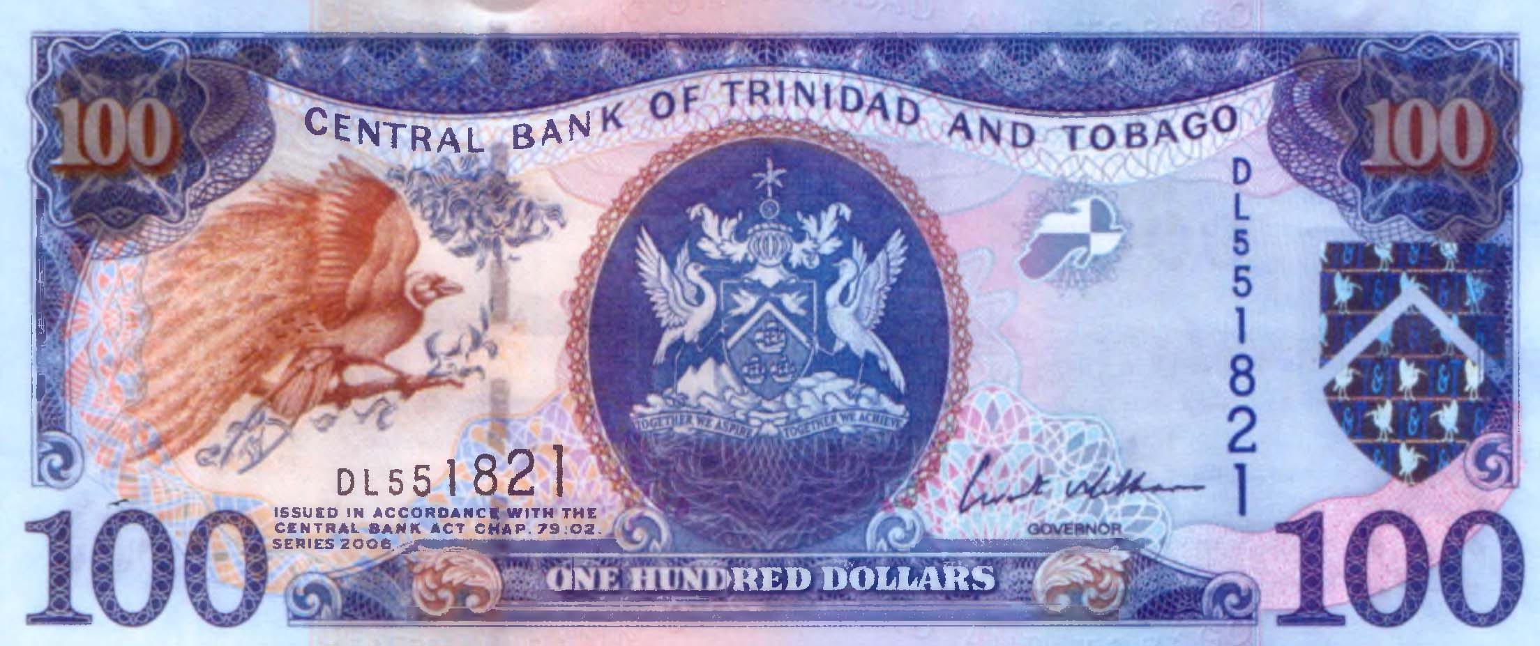 100 долларов 2006 г. Тринидад и Тобаго.