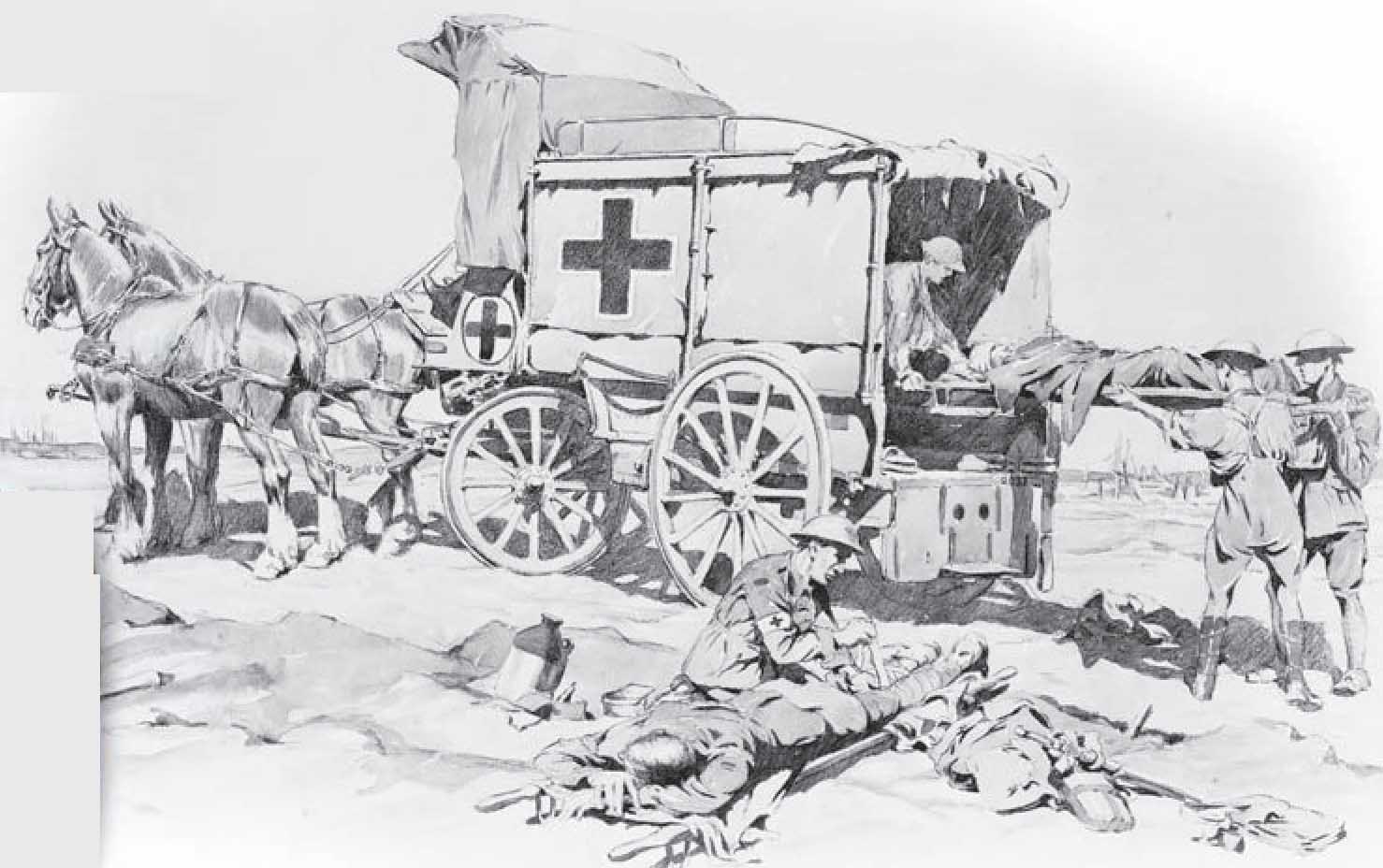 Передвижной лазарет в Ипре. Первая мировая война.
